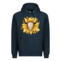 Navy sunflower bull skull Premium Hoodie - JahusDesignShop