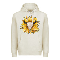 Oatmeal Heather sunflower bull skull Premium Hoodie - JahusDesignShop