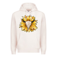 Pale Pink sunflower bull skull Premium Hoodie - JahusDesignShop