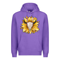 Purple sunflower bull skull Premium Hoodie - JahusDesignShop