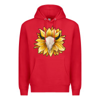Red sunflower bull skull Premium Hoodie - JahusDesignShop