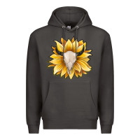 Smoke sunflower bull skull Premium Hoodie - JahusDesignShop