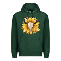Sports Green sunflower bull skull Premium Hoodie - JahusDesignShop
