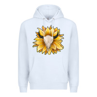 White sunflower bull skull Premium Hoodie - JahusDesignShop