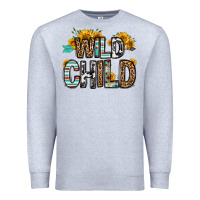 Heather Grey wild child Premium Sweatshirt - OliviaCreatesArt