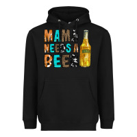Black Mama Needs a Beer Heavyweight Hoodie - CowCowDesign