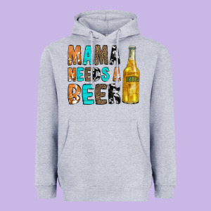 Mama Needs A Beer Heavyweight Hoodie Designed By Cowcowdesign
