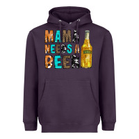 Plum Mama Needs a Beer Heavyweight Hoodie - CowCowDesign