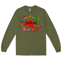 Army Green autism teacher pencil Long Sleeve Tee - Artiststas