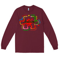 Burgundy autism teacher pencil Long Sleeve Tee - Artiststas