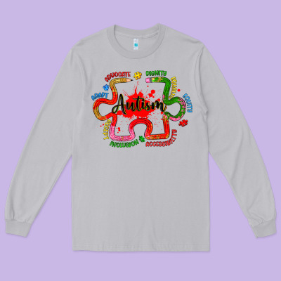 Autism Teacher Pencil Long Sleeve Tee Designed By Artiststas