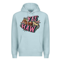 Blue Mist Yee haw Premium Hoodie - HowdyJamesFarm