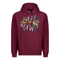 Burgundy Yee haw Premium Hoodie - HowdyJamesFarm