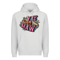 Dove Grey Yee haw Premium Hoodie - HowdyJamesFarm