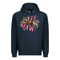 Navy Yee haw Premium Hoodie - HowdyJamesFarm