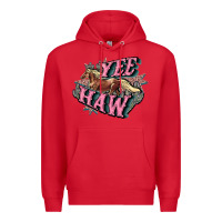 Red Yee haw Premium Hoodie - HowdyJamesFarm