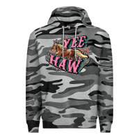 Slate Camo Yee haw Premium Hoodie - HowdyJamesFarm