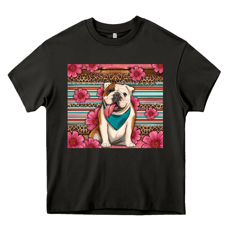 British Bulldog Floral Serape Tumbler Heavy Core Tee by Artiststas | Teevron
