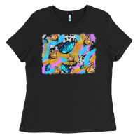 Black easter butterfly with glitter and cowhide  background Ladies Tee - Artiststas