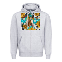 Heather Grey cowhide aztec horse Zipper Hoodie - TumblerDesignByShophia