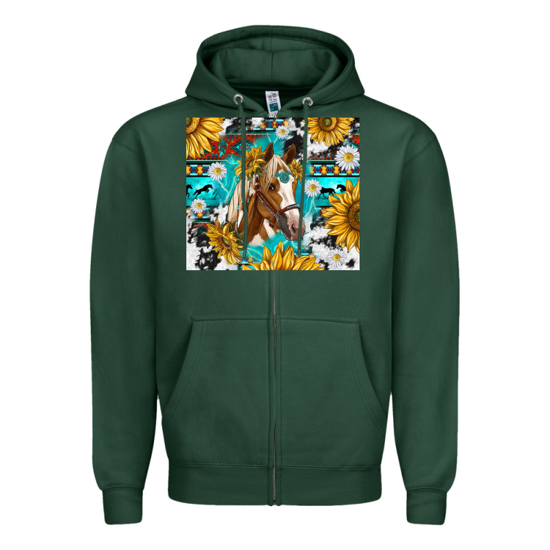Cowhide Aztec Horse Zipper Hoodie by TumblerDesignByShophia | Teevron