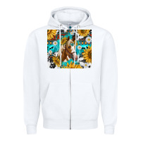 White cowhide aztec horse Zipper Hoodie - TumblerDesignByShophia