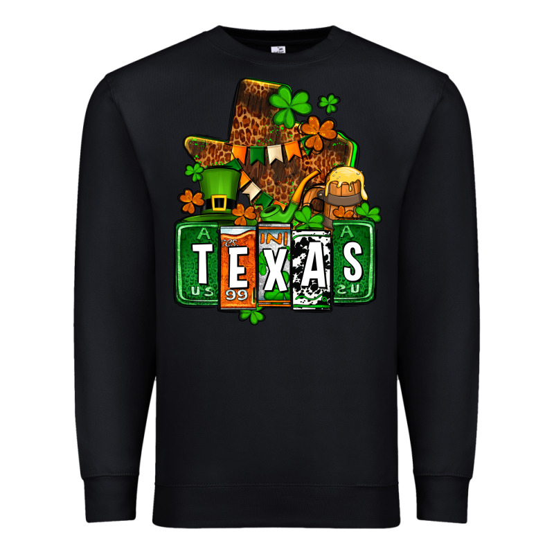 St. Patrick's Texas Map Premium Sweatshirt by OliviaCreatesArt | Teevron