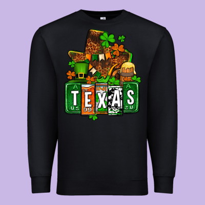 St. Patrick's Texas Map Premium Sweatshirt Designed By Oliviacreatesart
