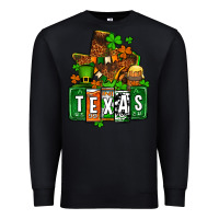 Black St. Patrick's Texas map Premium Sweatshirt - OliviaCreatesArt