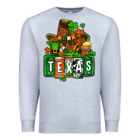 Heather Grey St. Patrick's Texas map Premium Sweatshirt - OliviaCreatesArt