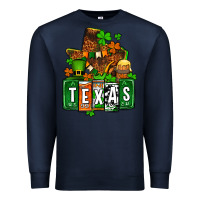 Navy St. Patrick's Texas map Premium Sweatshirt - OliviaCreatesArt