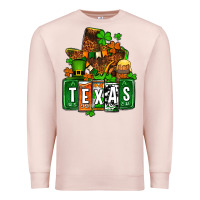 Pale Pink St. Patrick's Texas map Premium Sweatshirt - OliviaCreatesArt