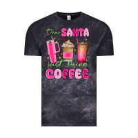 Cloud Black dear santa just bring coffee Vintage Tee - MaliasSmallBusiness