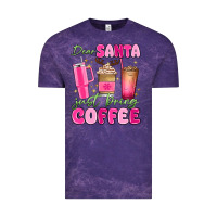 Cloud Purple dear santa just bring coffee Vintage Tee - MaliasSmallBusiness