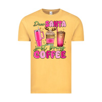Vintage Mustard dear santa just bring coffee Vintage Tee - MaliasSmallBusiness