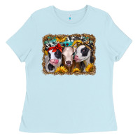 Baby Blue western sunflower heifers Ladies Tee - Jasminsmagicworld
