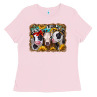 Bubblegum Pink western sunflower heifers Ladies Tee - Jasminsmagicworld