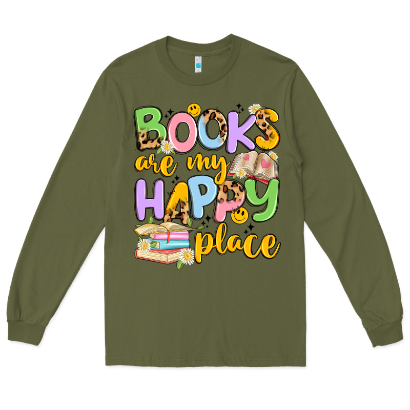 Books Are My Happy Place Long Sleeve Tee by Artiststas | Teevron