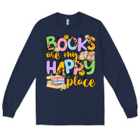 Navy books are my happy place Long Sleeve Tee - Artiststas