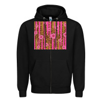 Black glitter pink stripe leopard pattern with flowers Zipper Hoodie - TumblerDesignByShophia