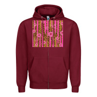 Burgundy glitter pink stripe leopard pattern with flowers Zipper Hoodie - TumblerDesignByShophia