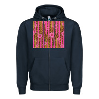 Navy glitter pink stripe leopard pattern with flowers Zipper Hoodie - TumblerDesignByShophia