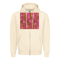 Sandshell glitter pink stripe leopard pattern with flowers Zipper Hoodie - TumblerDesignByShophia