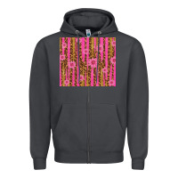 Smoke glitter pink stripe leopard pattern with flowers Zipper Hoodie - TumblerDesignByShophia