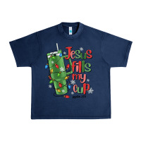 Navy jesus fills my cup psalm 25 5 Urban Heavy Tee - MaliasSmallBusiness