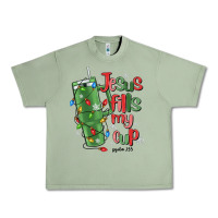 Oil Green jesus fills my cup psalm 25 5 Urban Heavy Tee - MaliasSmallBusiness