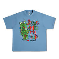 Pebble Blue jesus fills my cup psalm 25 5 Urban Heavy Tee - MaliasSmallBusiness