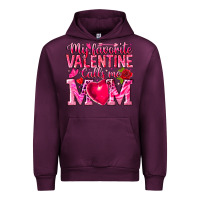 Mauve Wine My Favorite Valentine Calls Me Urban Hoodie - CowhideDigitalArt