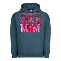 Pigment Midnight Navy My Favorite Valentine Calls Me Urban Hoodie - CowhideDigitalArt