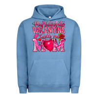 Pigment Pebble Blue My Favorite Valentine Calls Me Urban Hoodie - CowhideDigitalArt